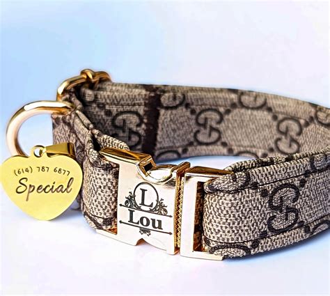 gucci dog tags replica|Gucci dog collar and leash.